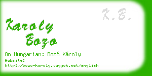 karoly bozo business card